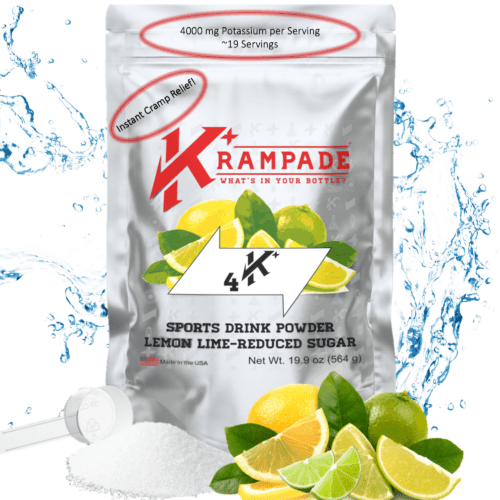 high dose potassium supplement electrolyte powder bulk half reduced low sugar lemon lime sports drink mix instant cramp relief stop menstrual pain