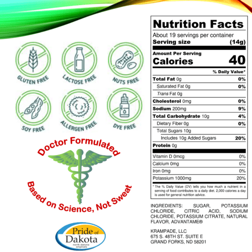 1000mg potassium supplement electrolyte powder reduced half low sugar lemon lime designed for seniors elderly