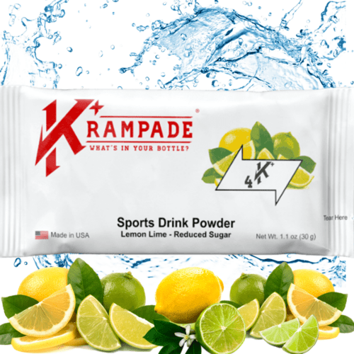 Krampade Original 4K Lemon Lime Reduced Sugar contains 4000mg potassium and 200mg sodium. Designed for instant cramp relief of all kinds of cramps including menstrual cramps, nighttime leg cramps, charlie horses, and athletic cramps. Stop active cramps instantly and keep cramps away.